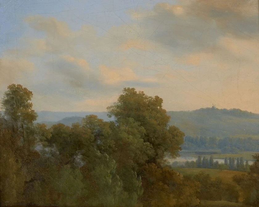 Alexandre Hyacinthe Dunouy - Fiume in un paesaggio